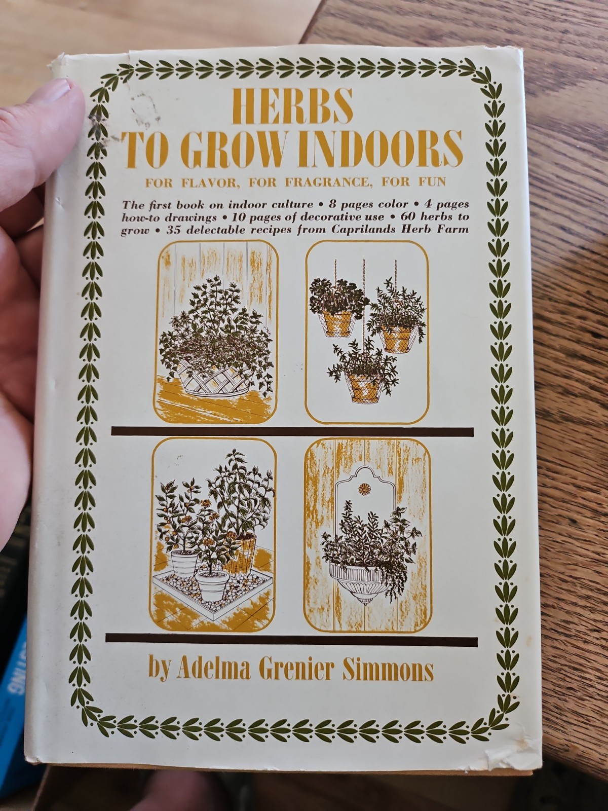 1969 Herbs To Grow Indoors Vintage Hardcover Book by Adelma Grenier Simmons
