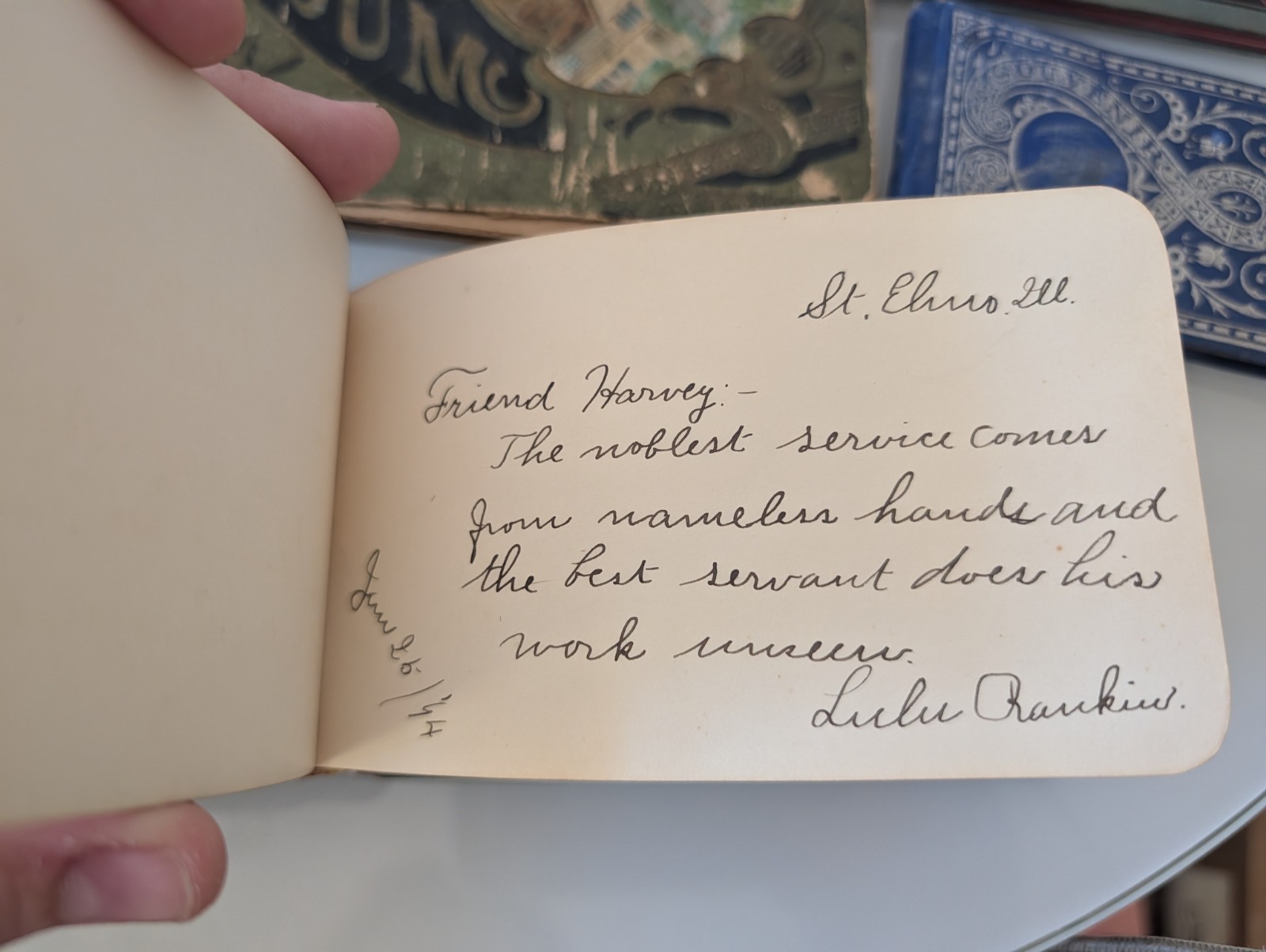 Vintage 1800’s Red Velvet Autograph Book Antique Signature Book Lot