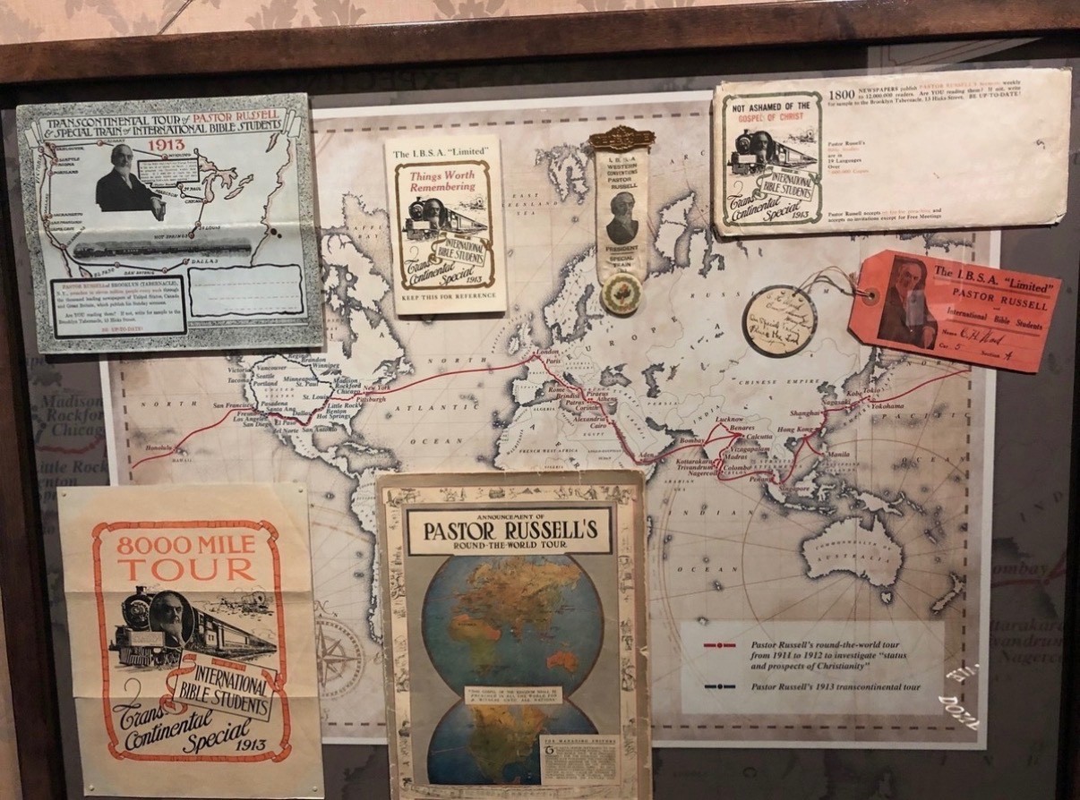 Watchtower C T Russell 1913 transcontinental train repro display