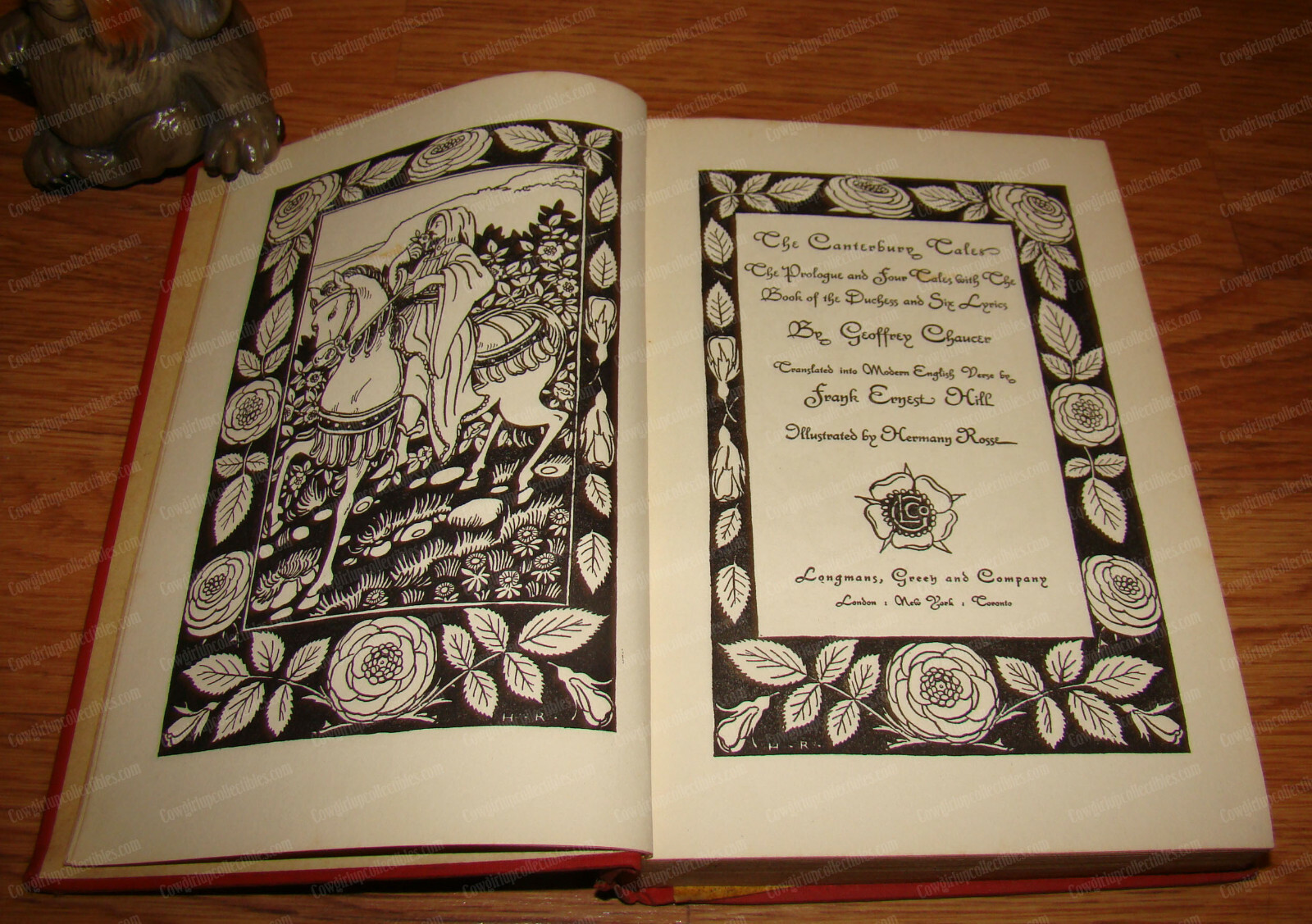 Chaucer’s CANTERBURY TALES School Edition, Longmans Green & Co 1935 Illustrated