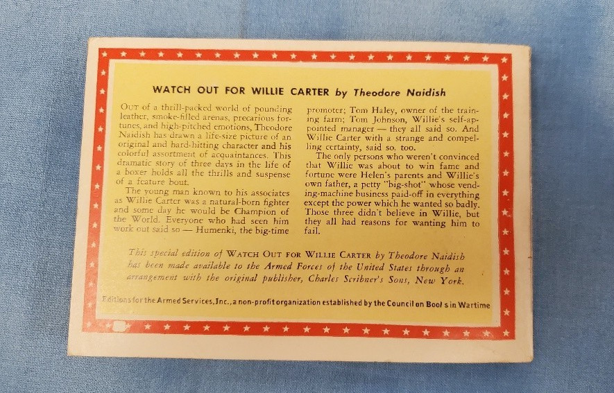 Armed Services Edition Watch out For Willie carter 952 Naidish Very Good