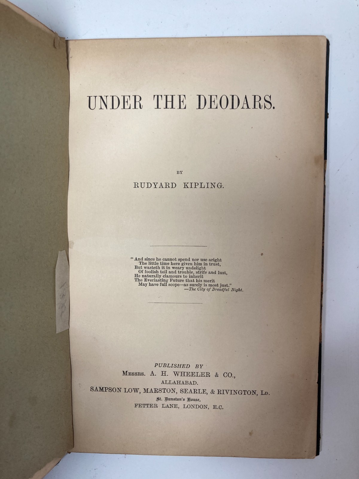 Kipling Under the Deodars 1890 Indian Railway Library Stikeman Binding Wrappers