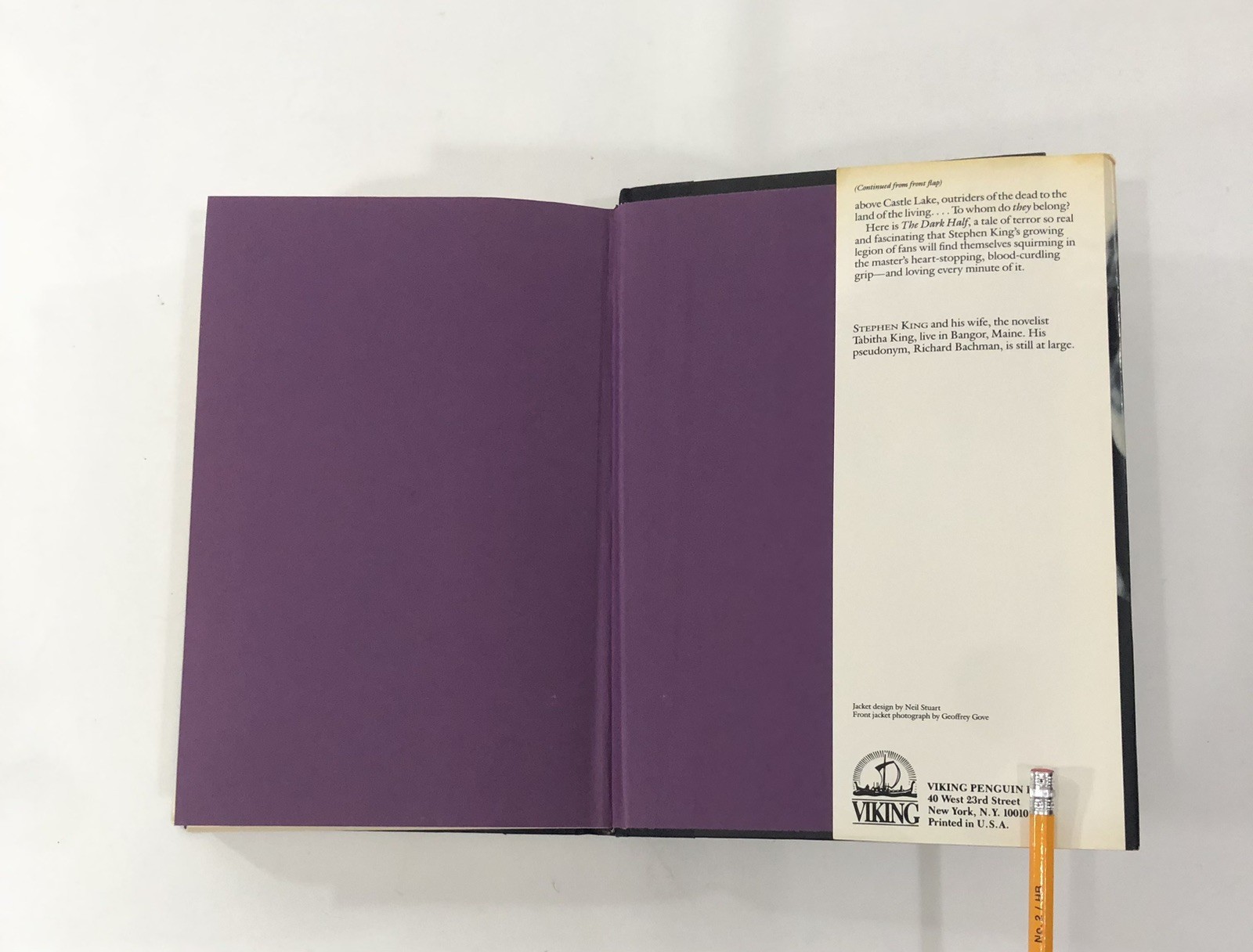 The Dark Half By Stephen King, 1st Edition 1st Printing