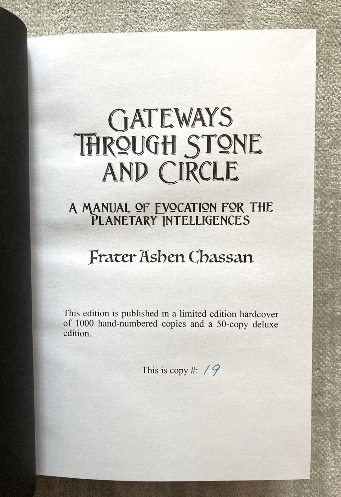 Occult, Gateways Through Stone And Circle, Frater Chassan, 2024, Like New, Illus
