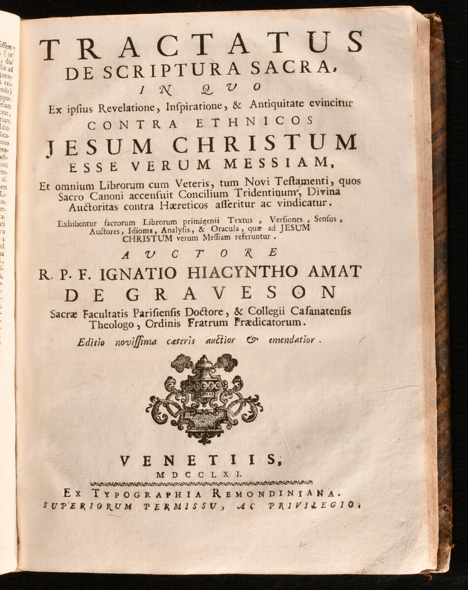 1761 Opera Omnia and Tractatus de Scriptura Sacra IgnaceHyacinthe Amat de Gra…