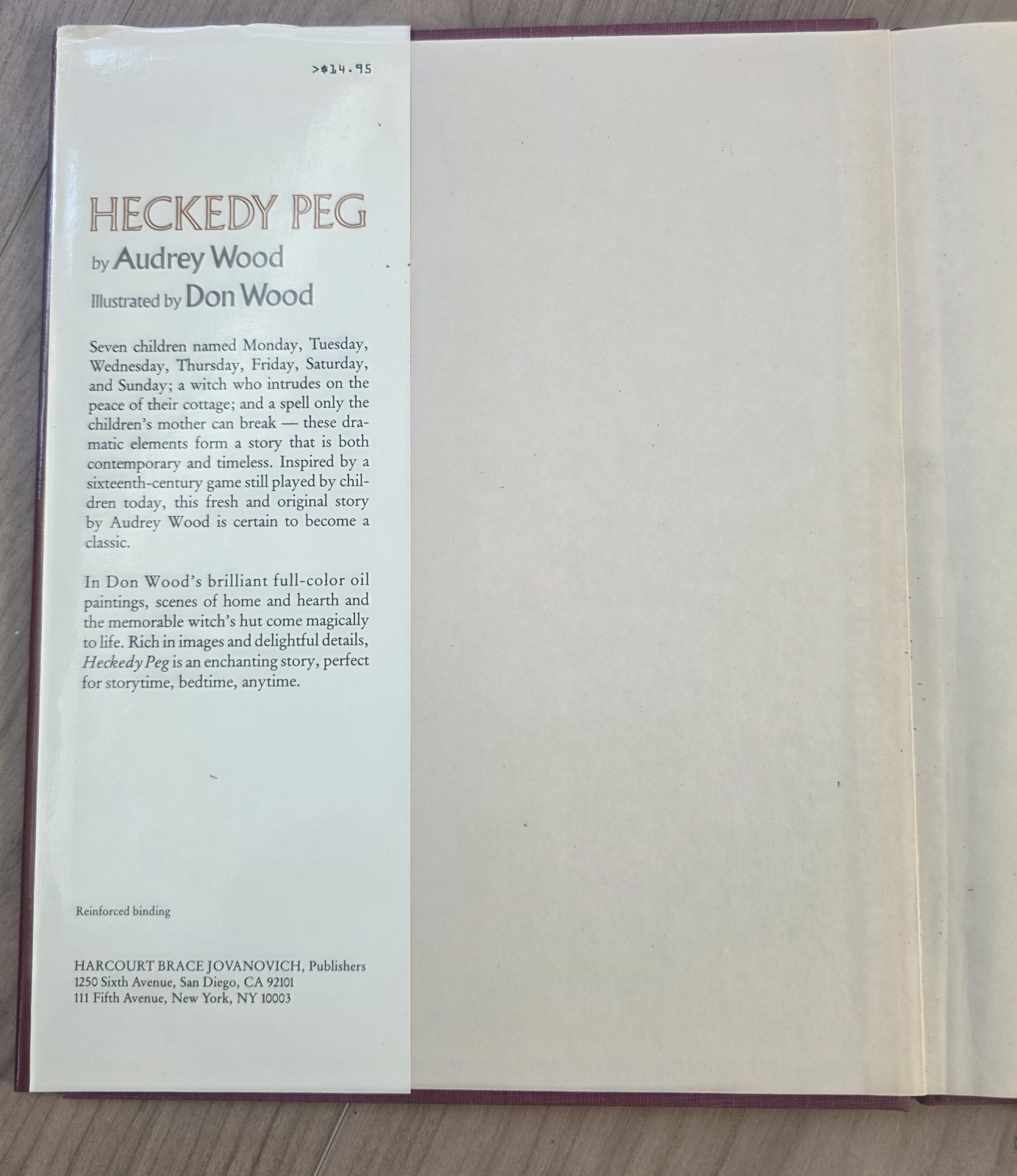 ?SIGNED First Edition Heckedy Peg Audrey Wood Don Wood 1st Printing 1987 Sketch