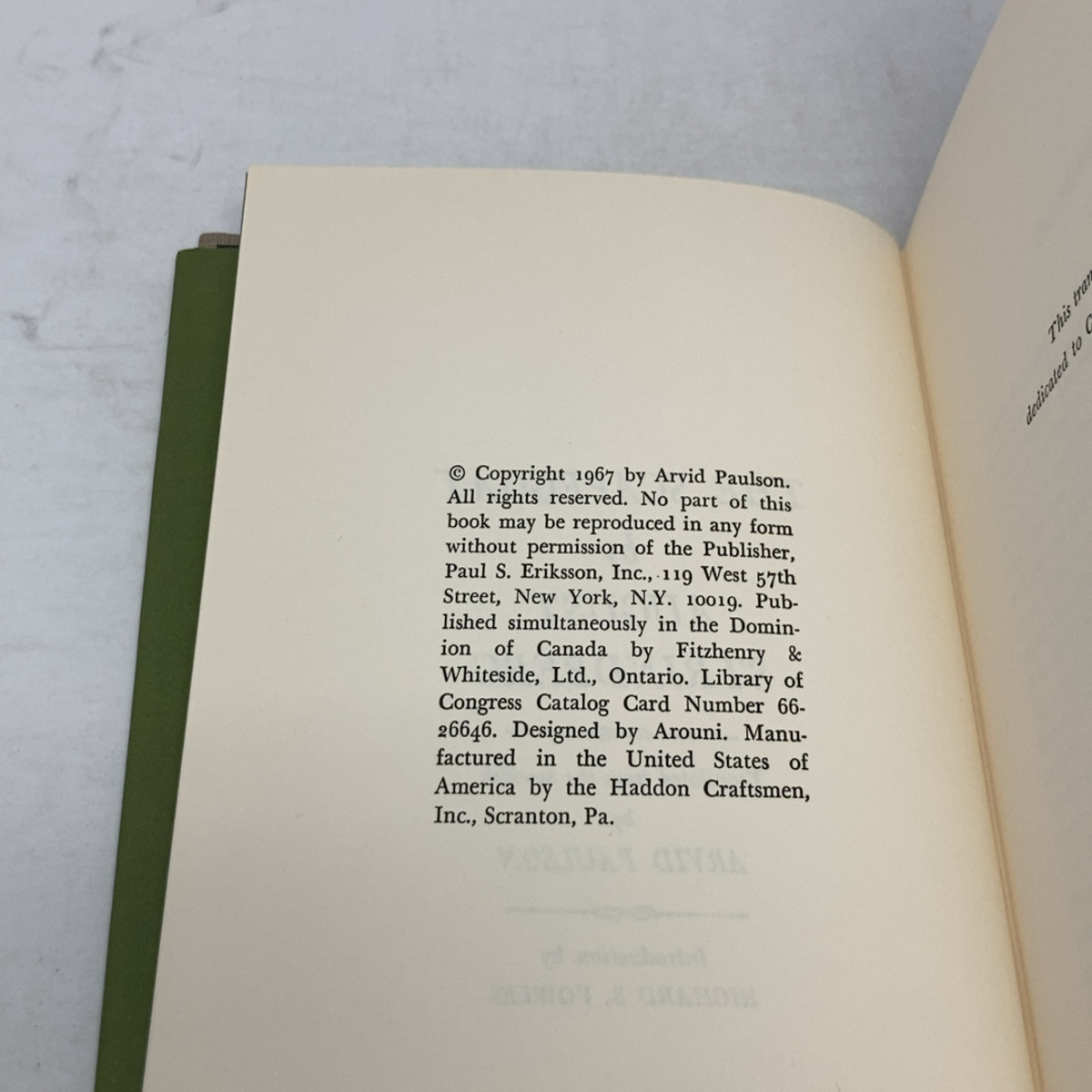 The Scapegoat by August Strindberg HC First Edition Very Good 1967