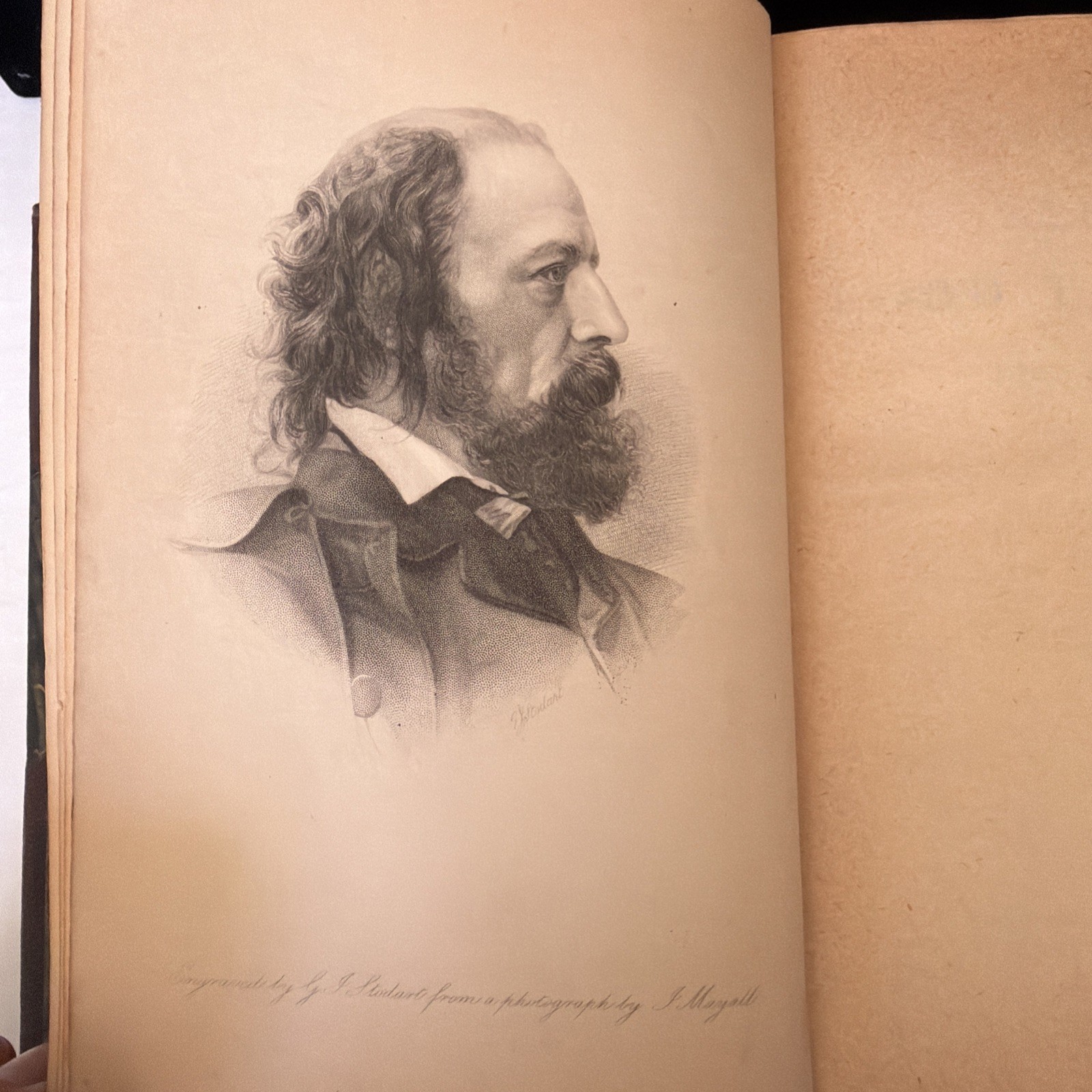 Antique Book The Works of Tennyson Poet Laureate 1901 Printing Half Leather