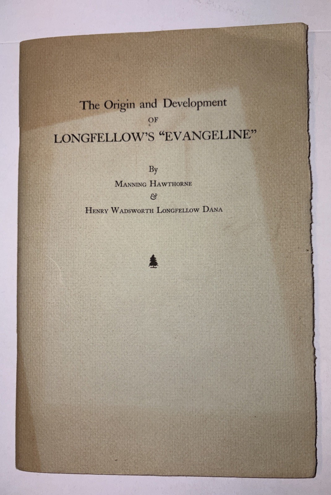 The Origin and Development of Longfellow’s Evangeline By Manning Hawthorne 1947