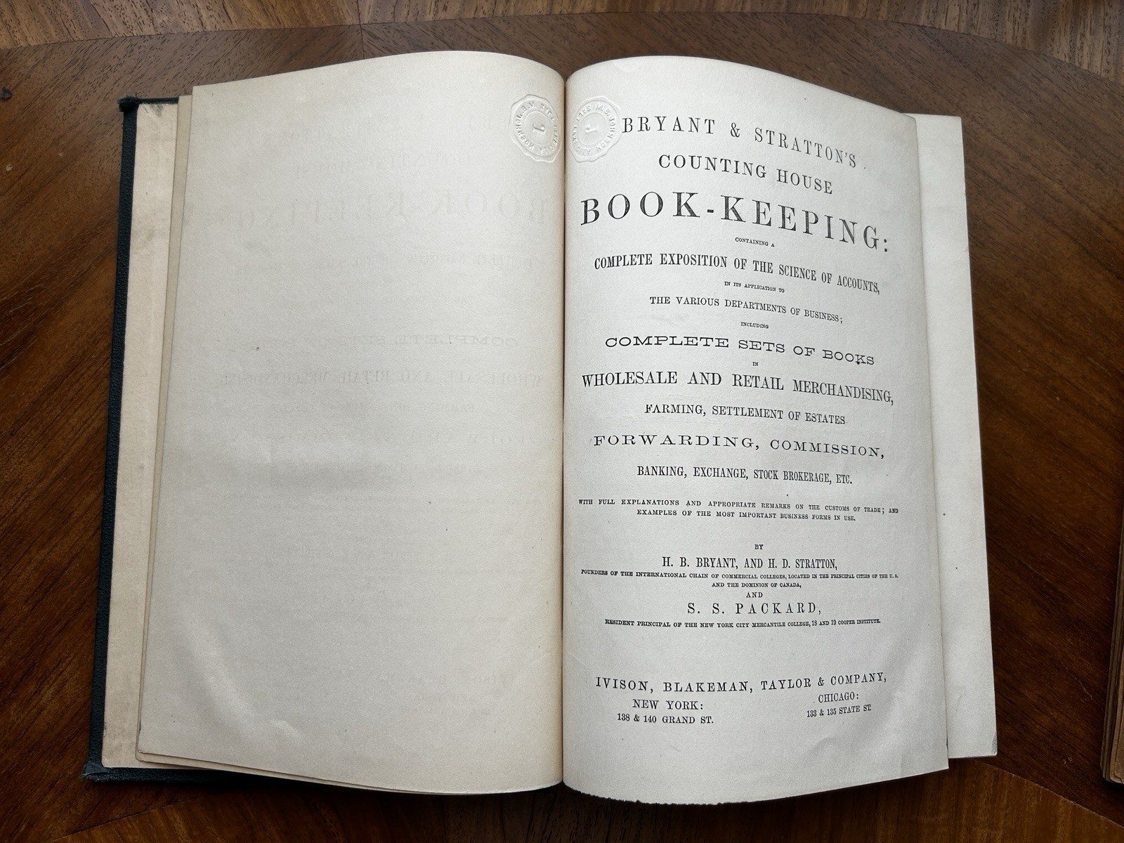 Bryant & Stratton’s Counting House Book-Keeping 1863 Victorian Accounting