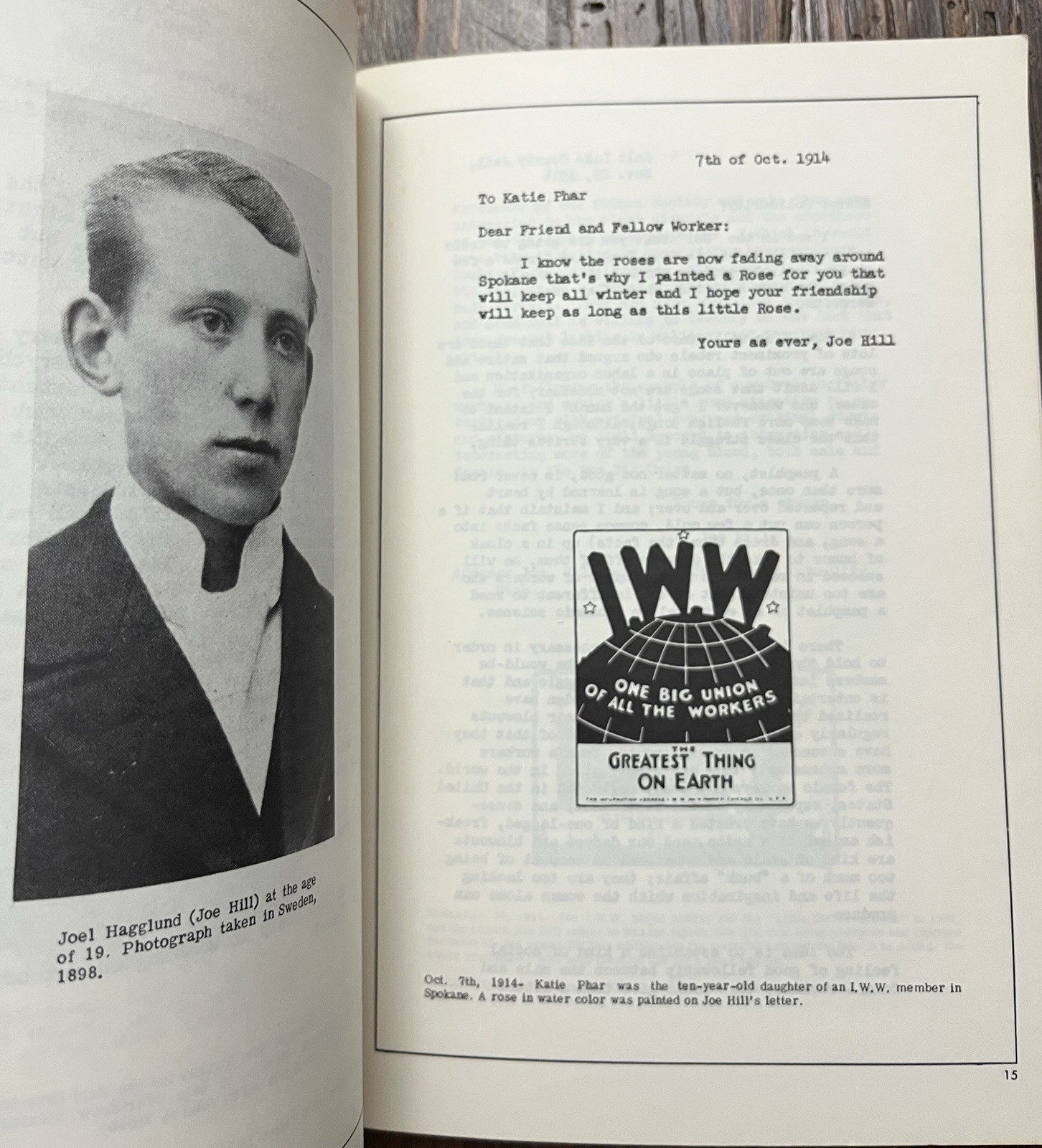 THE LETTERS OF JOE HILL IWW Wobbly Wobblies Union Labor Rights Groups Foner 1965