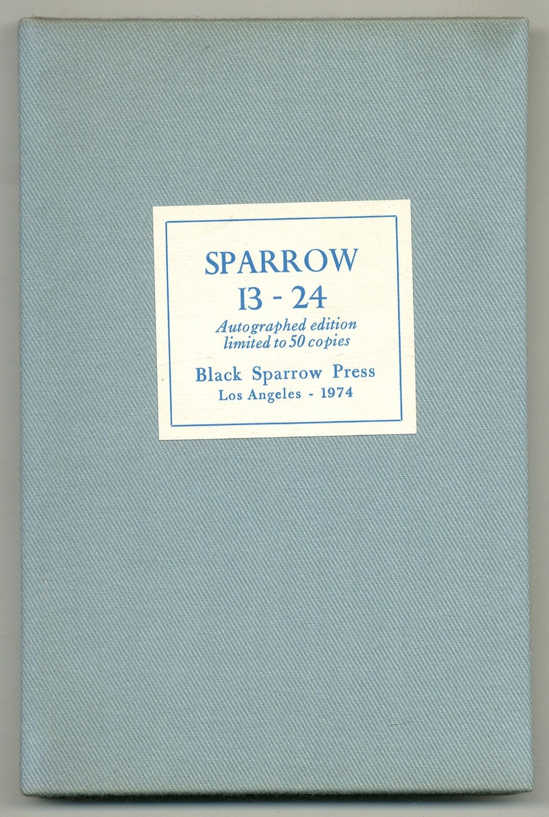 Larry EIGNER, Jerome Rothenberg / Sparrow 13 24 1st Edition 1974