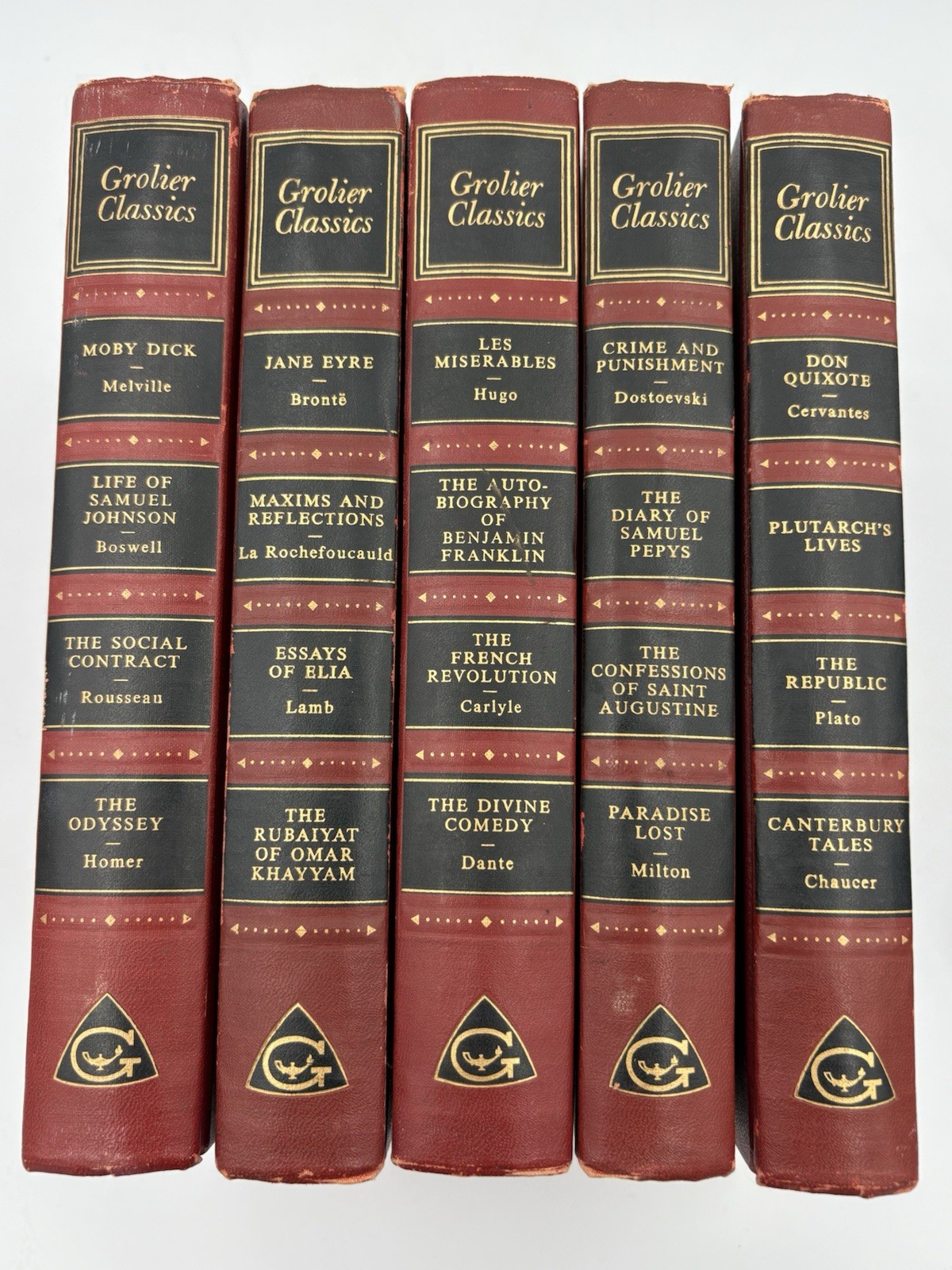 Hardcover Grolier Classics 20 Books in 5 Volumes (1955-1957) VTG