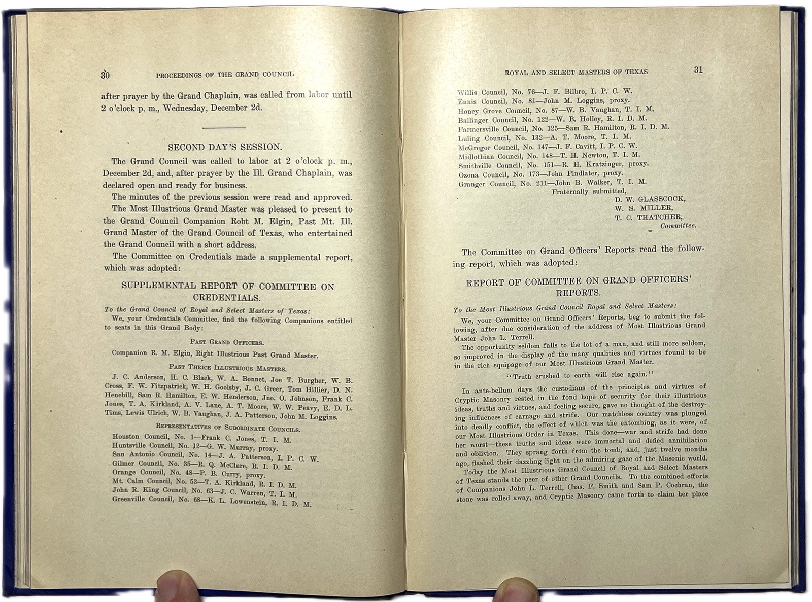 1908 PROCEEDINGS COUNCIL ROYAL SELECT MASTERS TEXAS TX WACO MASONIC RARE EDITION