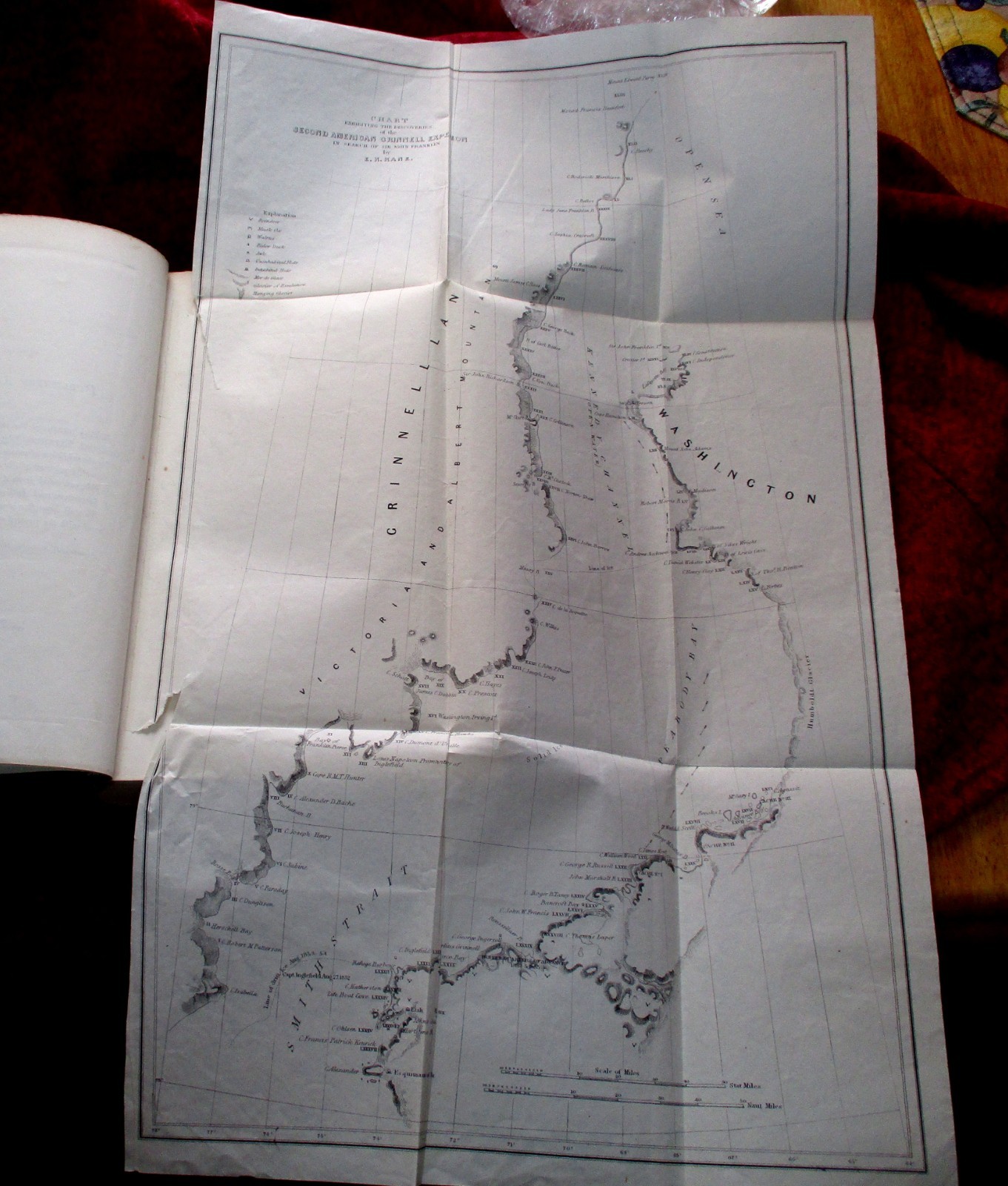 1857 Elisha Kane Arctic Explorations 2 Vol Sir John Franklin Antique Book G-VG