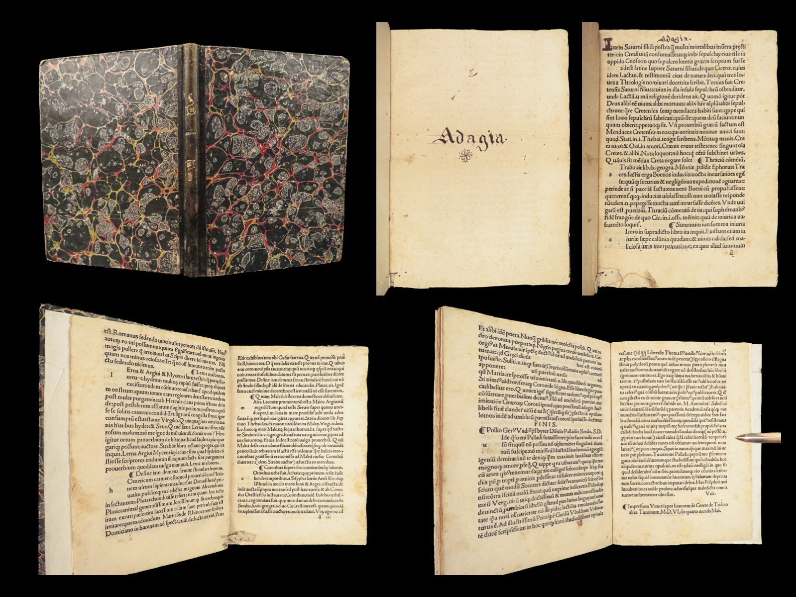 1506 Proverbiorum Libellus ADAGIA Polydore Vergil Erasmus Adages post Incunable