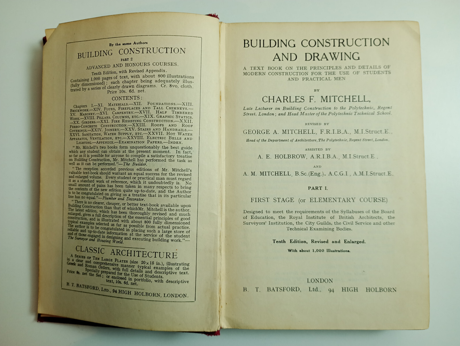 12. Building Construction Charles F Mitchell 10th ed 1926