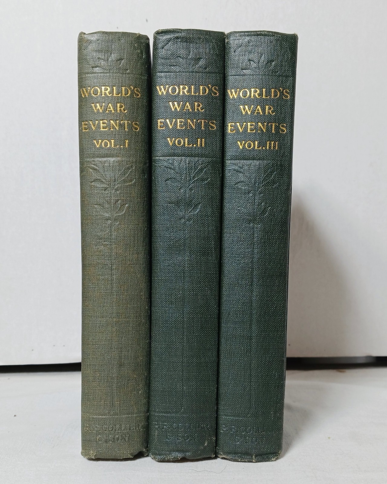 Vol 1-3 WORLD’S WAR EVENTS 1919 P. F. Collier & Son NY antique set Hardcover