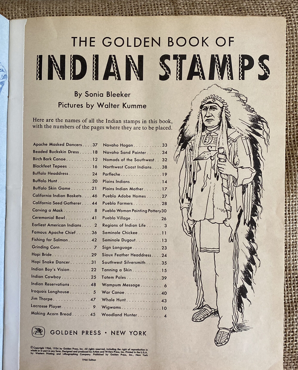 Vintage 1966 Edition of The Golden Book of Indian Stamps. Completed 