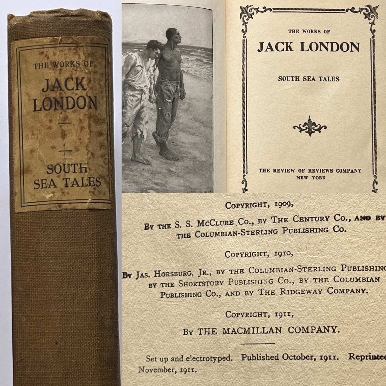 1911 South Sea Tales – Jack London Review Of Reviews, New York. Rare Fiction 526
