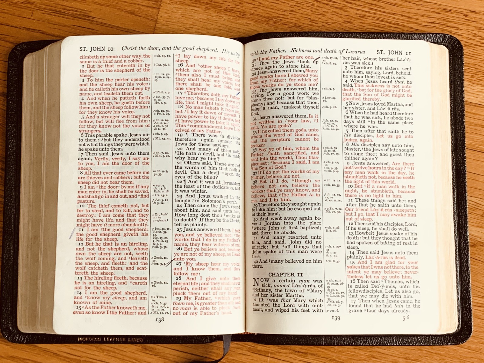 Holy Bible – Concordance – Red Letter Edition – Cambridge Morocco Leather Lined
