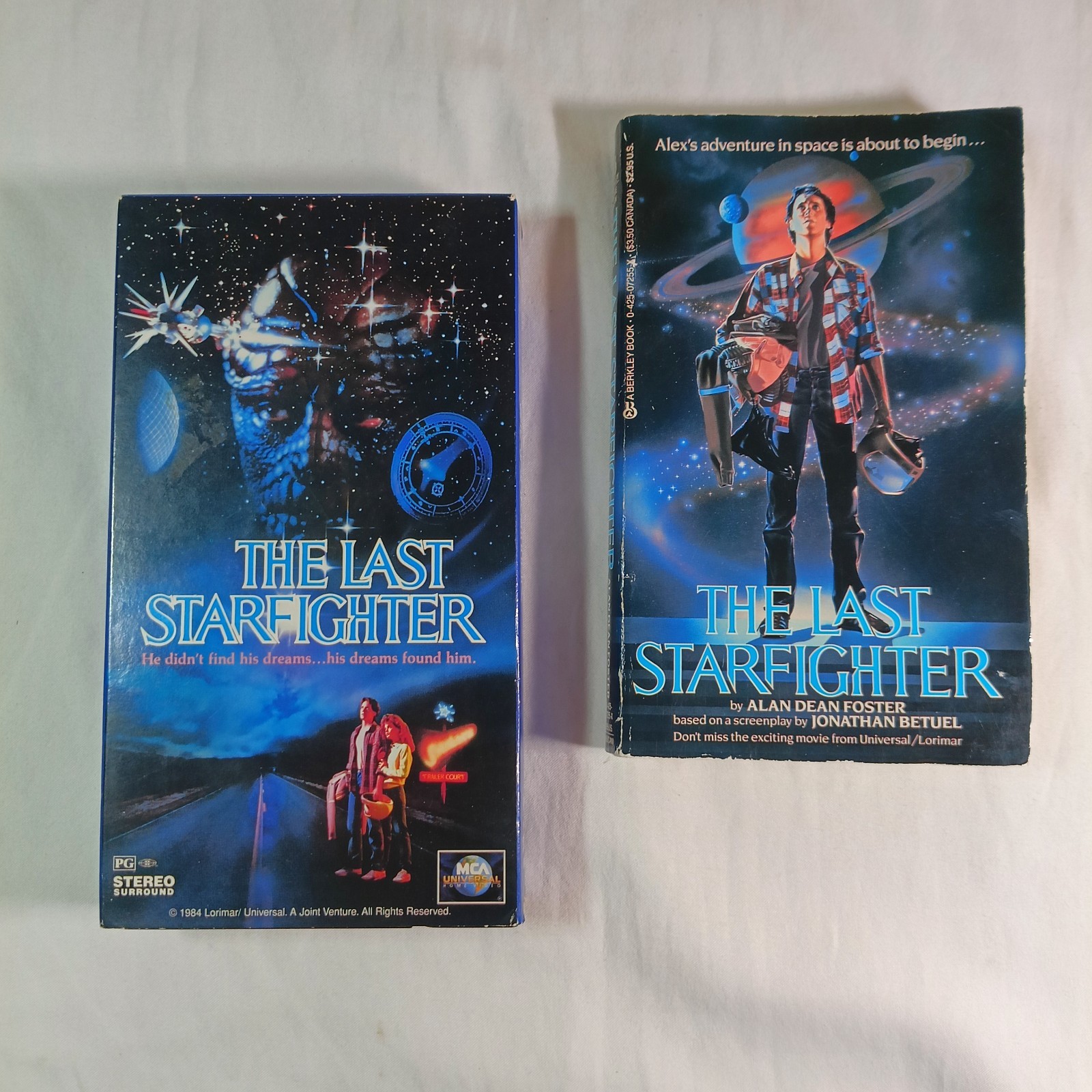 THE LAST STARFIGHTER Movie & Book Bundle; Paperback & VHS; Alan Dean Foster