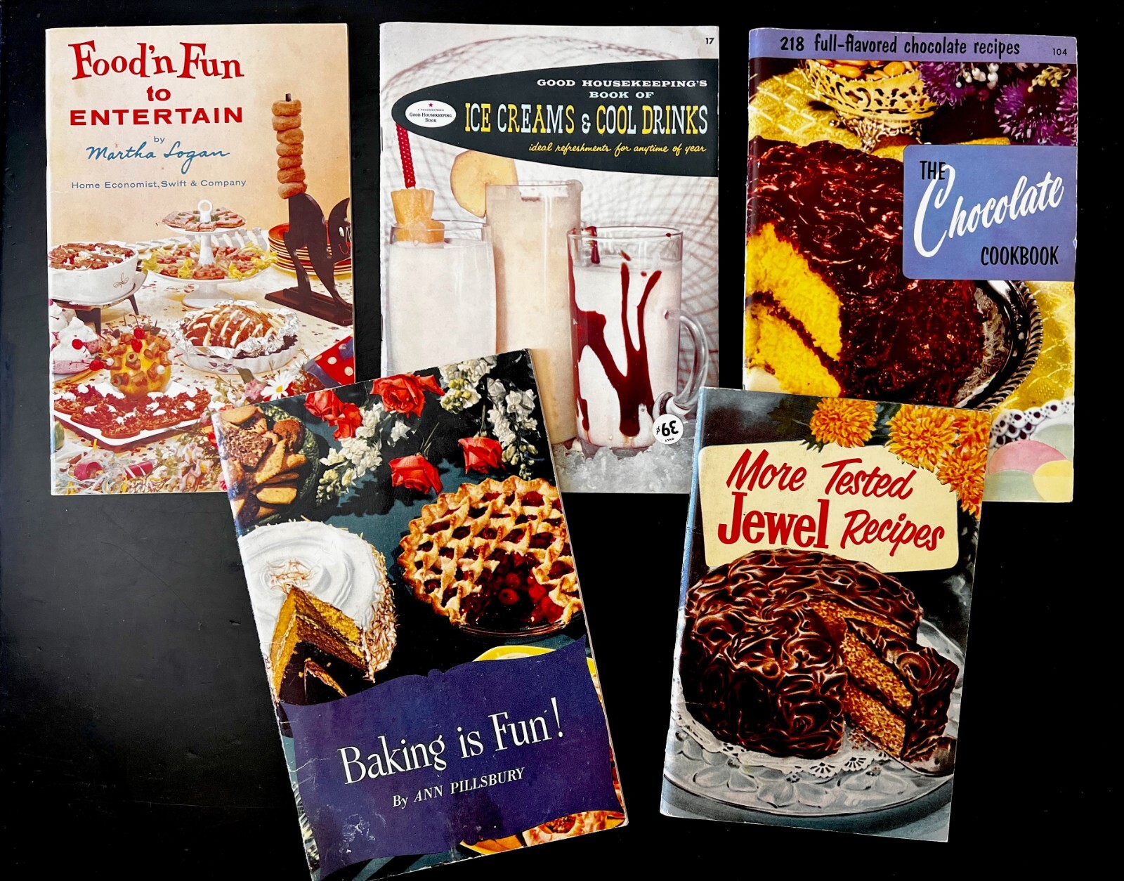 Group of 5 1950’s Era Cook Books w/ Mid Century Style Recipes