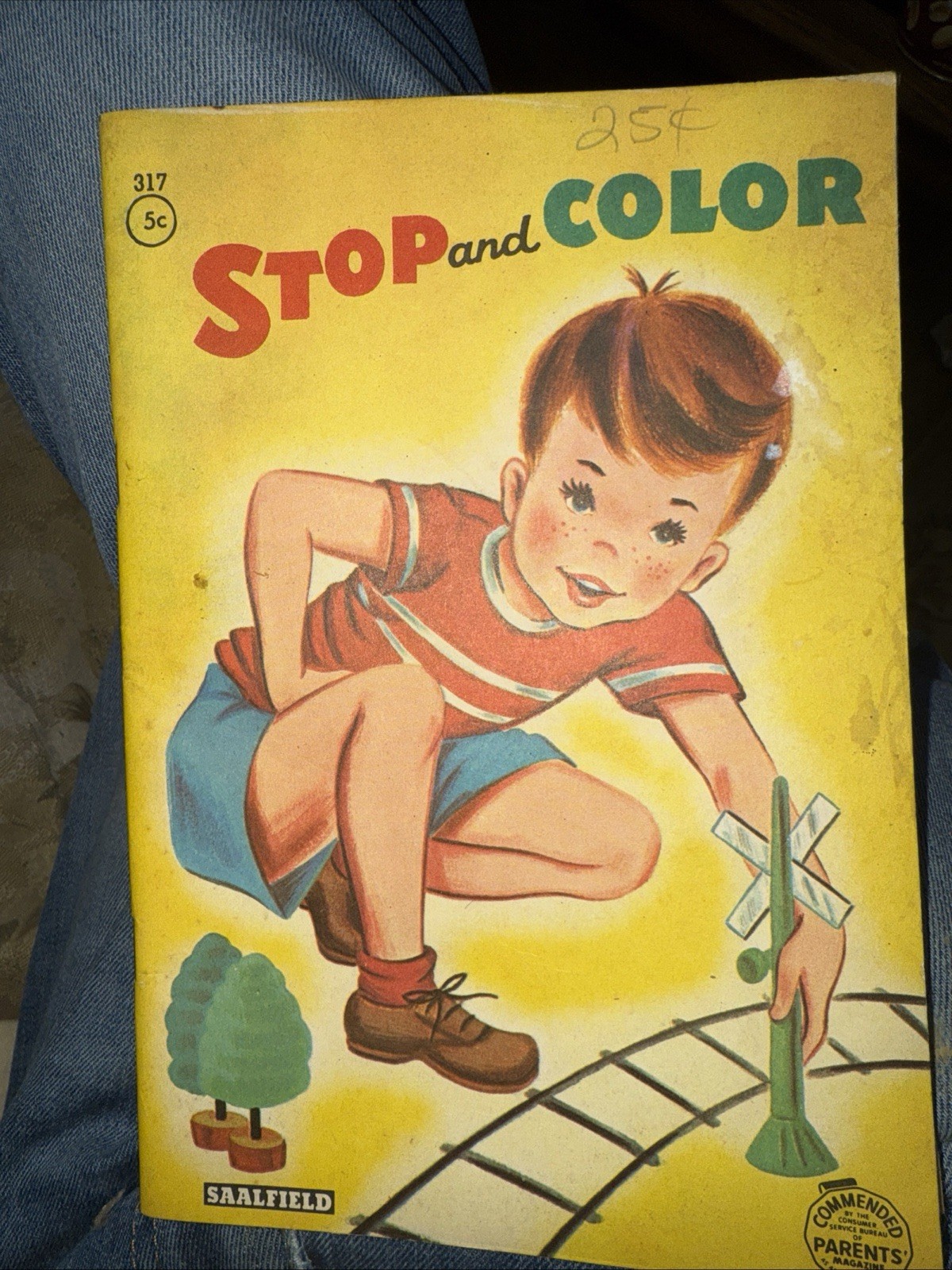 Vintage Coloring Book Stop and Color Saalfield