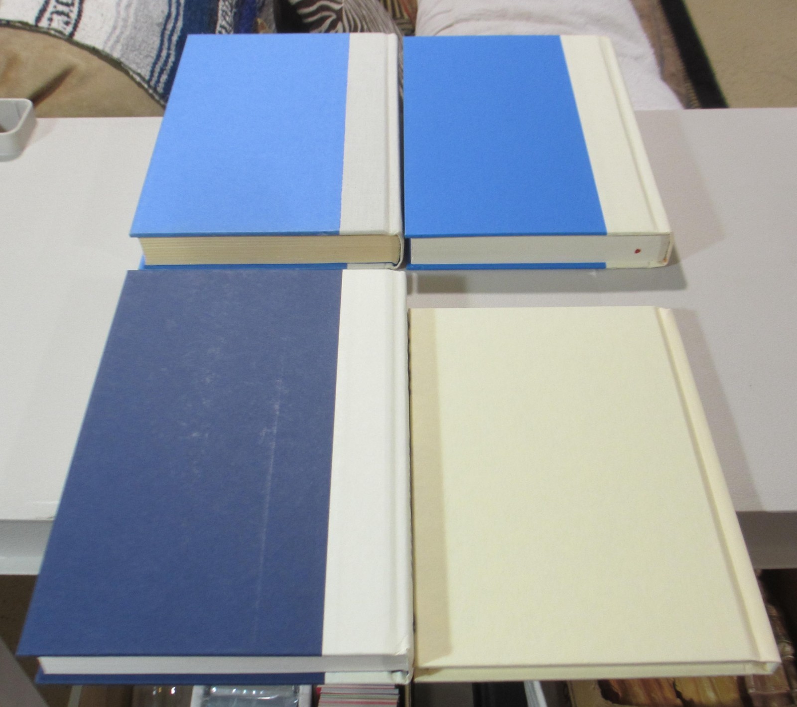 DECOR Book lot 4 Library Staging Display Home Design Light Beige Blue Text EX CN