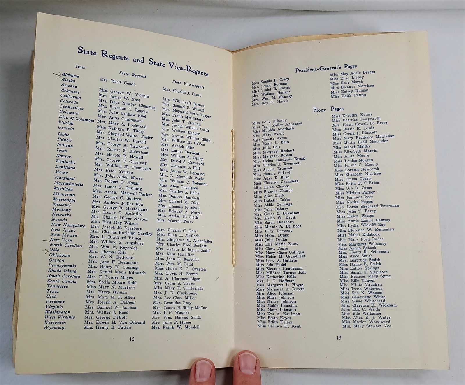 Vintage 1913 Program Continental Congress Daughters of the American Revolution