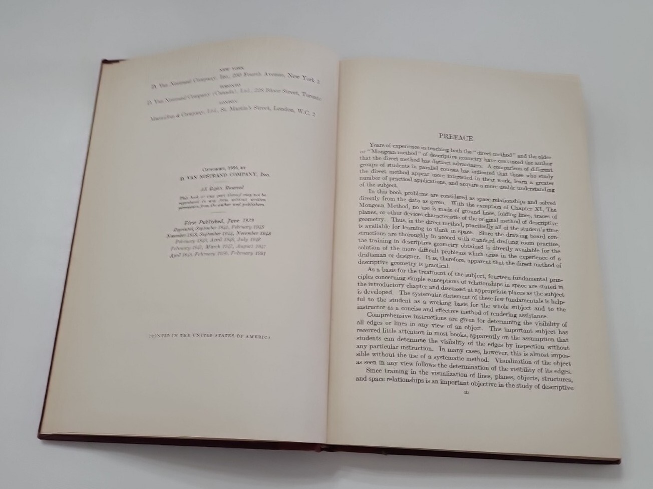 Engineering Descriptive Geometry Book 15th Fifteenth Printing 1951 Vintage ??