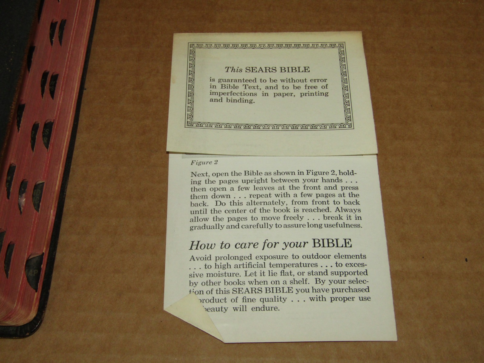 Holy Bible Concordance Reference Edition Red Letter Sears Roebuck 1944
