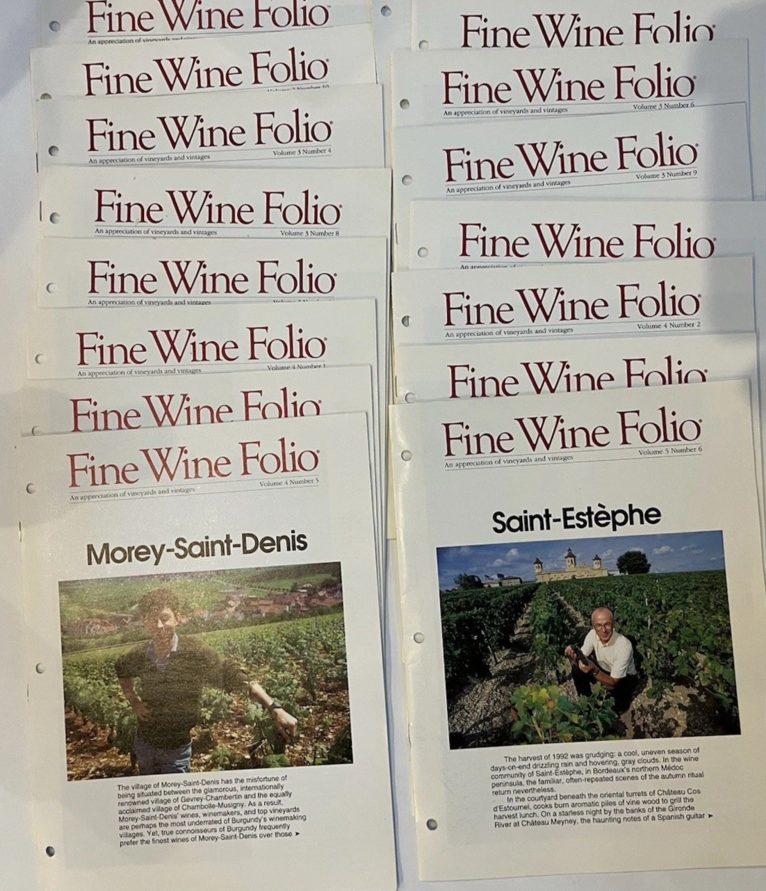 16 Fine Wine Folio Issues Appreciation for Vineyards & Vintages 1989-1993 Lot
