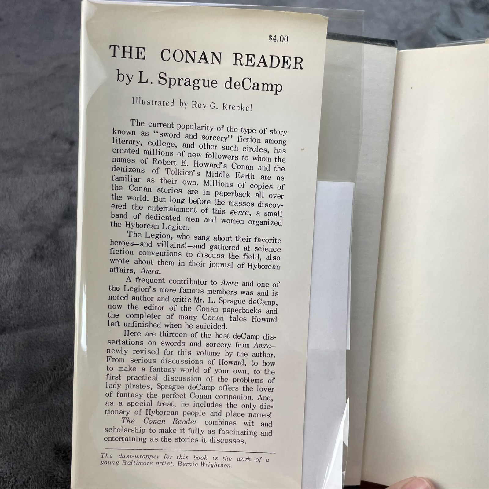 Conan Reader L Sprague De Camp Signed Limited HC 1968 Roy G Krenkel Mirage