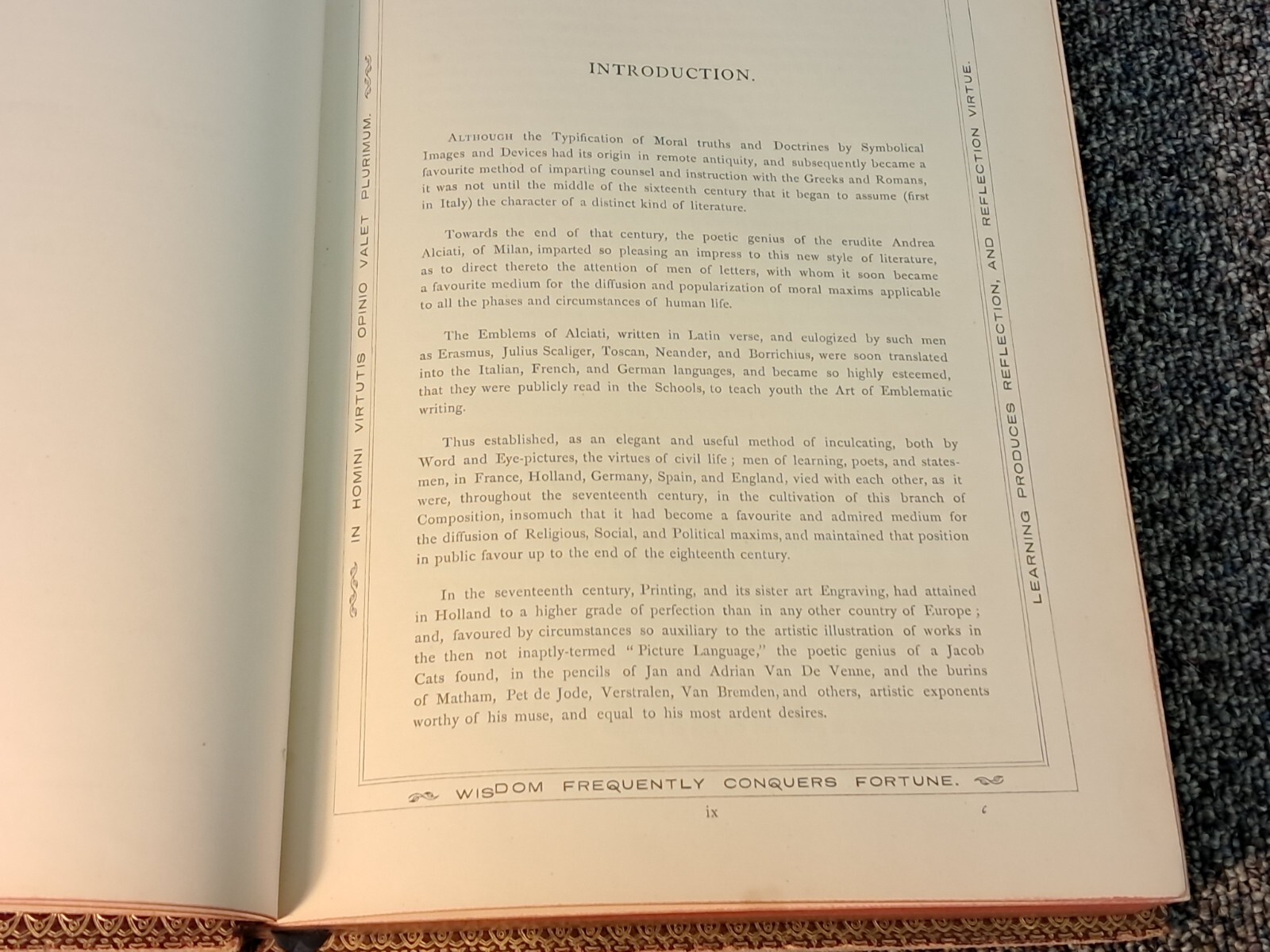 Moral Emblems From Jacob Cats and Robert Farlie 1860 Leather