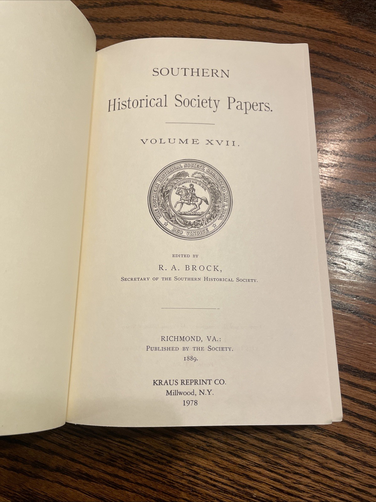 Southern Historical Society Papers Vol. 17 , January- December 1889