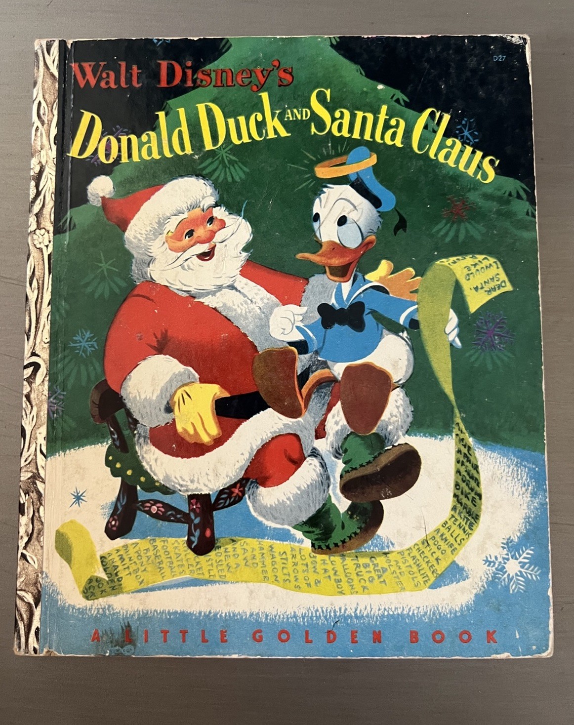 Walt Disney’s Donald Duck and Santa Claus Little Golden Book 1st Ed 1952