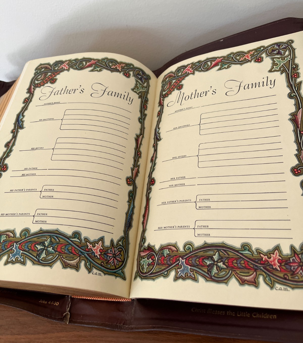 Vintage Family Heritage Bible 1955 King James Illustrated Red Letter Edition NEW