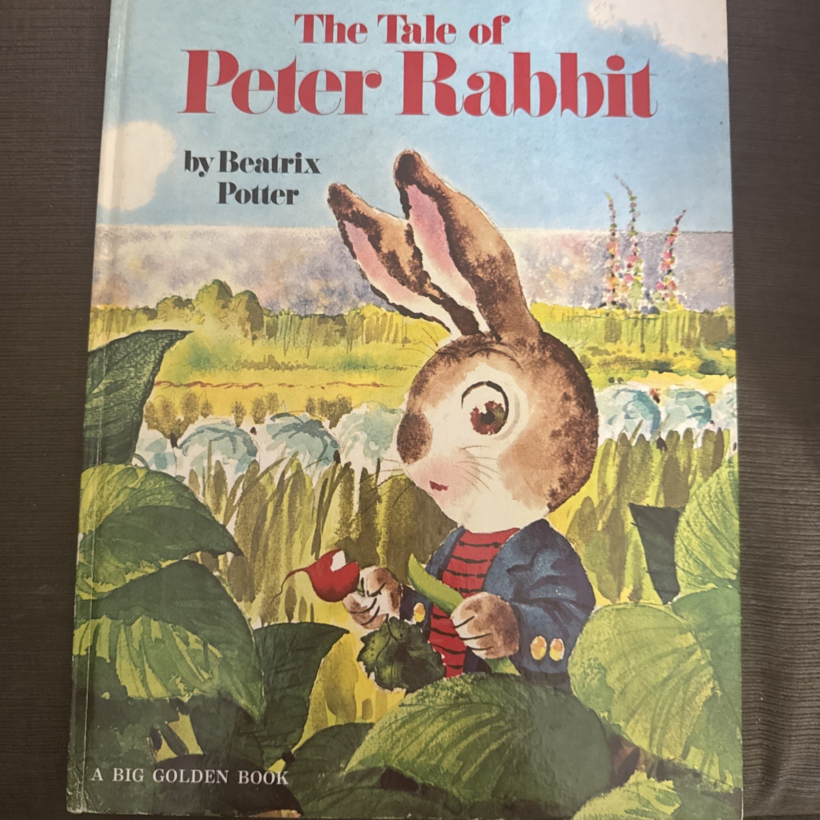 The Tale of Peter Rabbit Potter BIG Golden Book HC 1974 6th Print’g 12.5″ Easter
