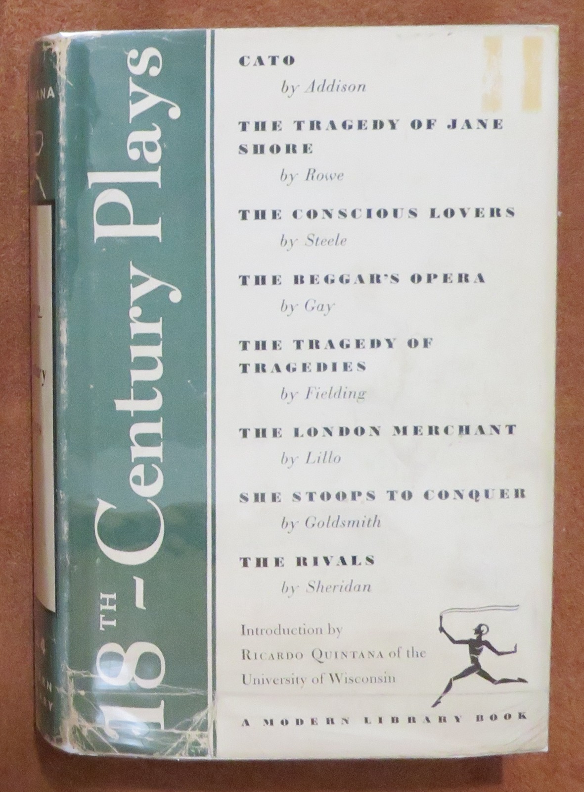 modern library 18th century plays hardcover w/dust jacket #224