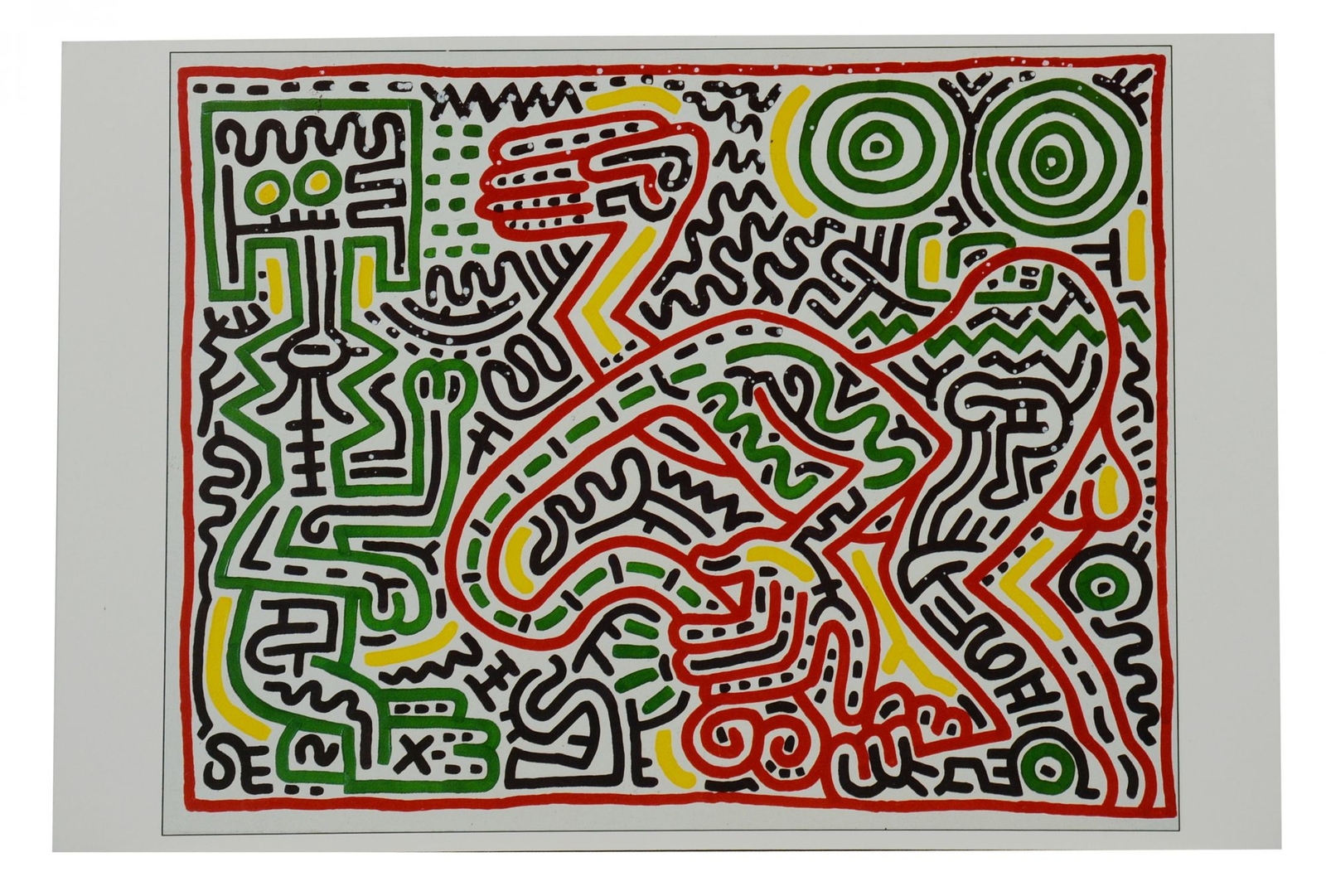 1984 Season’s Greetings Card from the Tony Shafrazi Gallery NYC ~ KEITH HARING