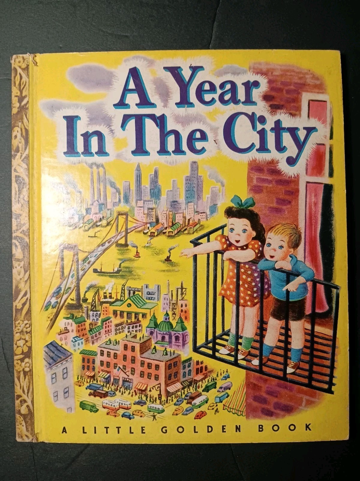 „A“ 1st Print 1948 A Year In The City A Little Golden Book NICE!