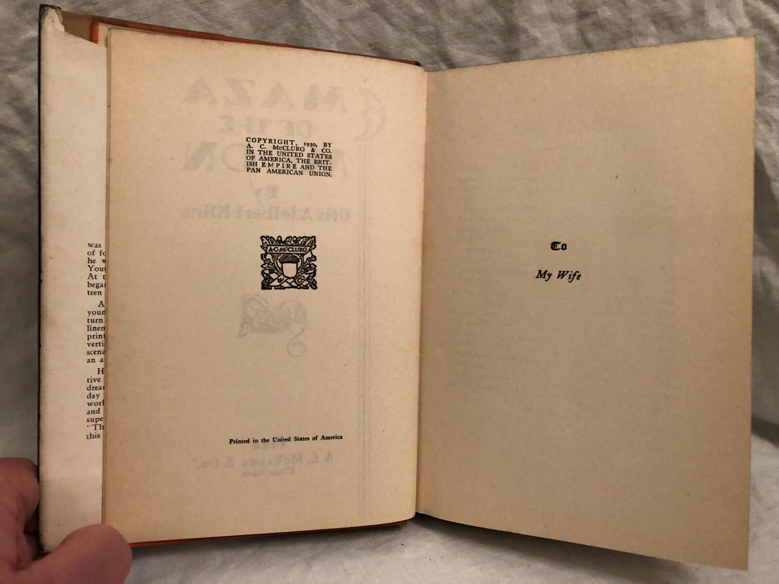 Otis Adelbert Kiline – Maza of the Moon – 1st/1st 1930 McClurg – George Locke