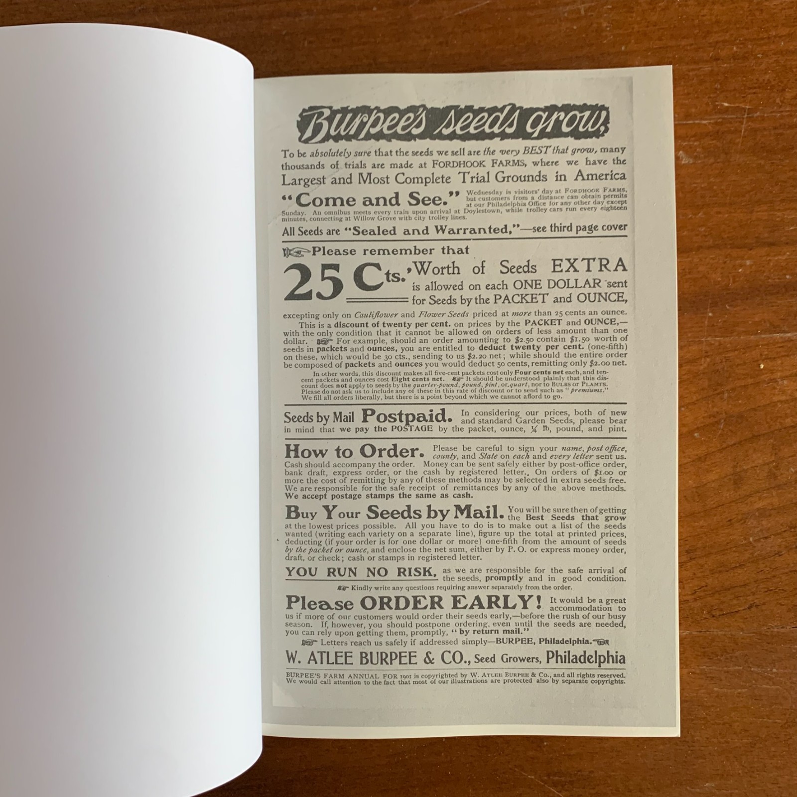 1901 Burpee’s Farm Annual, Quarter-Century Edition / Facsimile