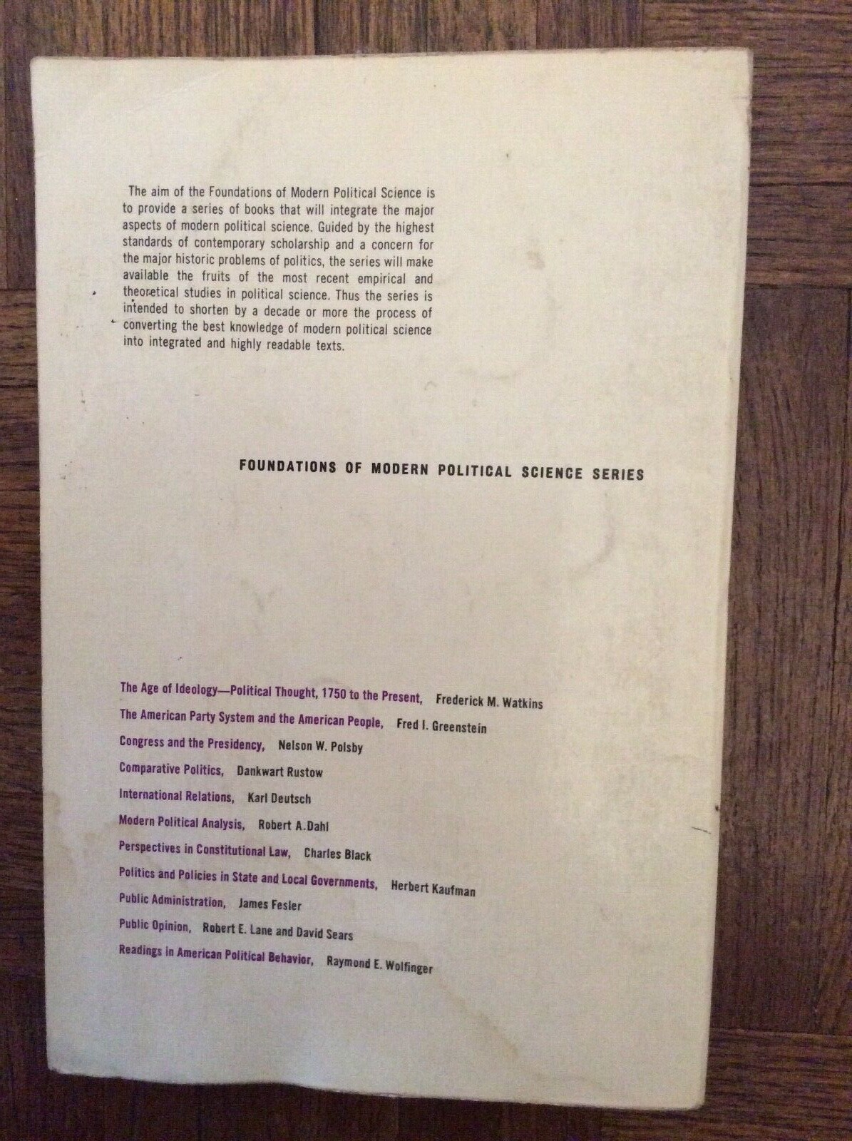 1965 Public Opinion by Robert E. Lane and David O. Sears Political Science