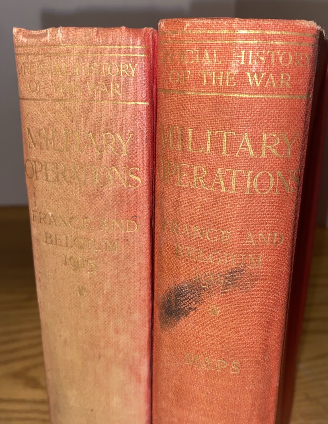 HISTORY OF WAR: FRANCE & BELGIUM MILITARY OPERATIONS ~ 1920s HBs w/Map Cases