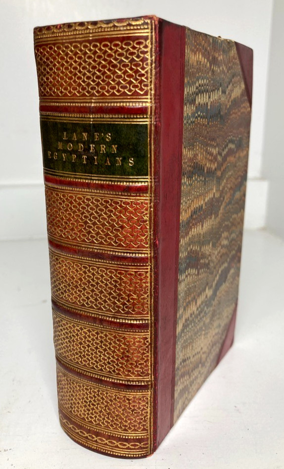 1846 Edward Lane MODERN EGYPTIANS Fine Victorian Crimson Calf Family Association