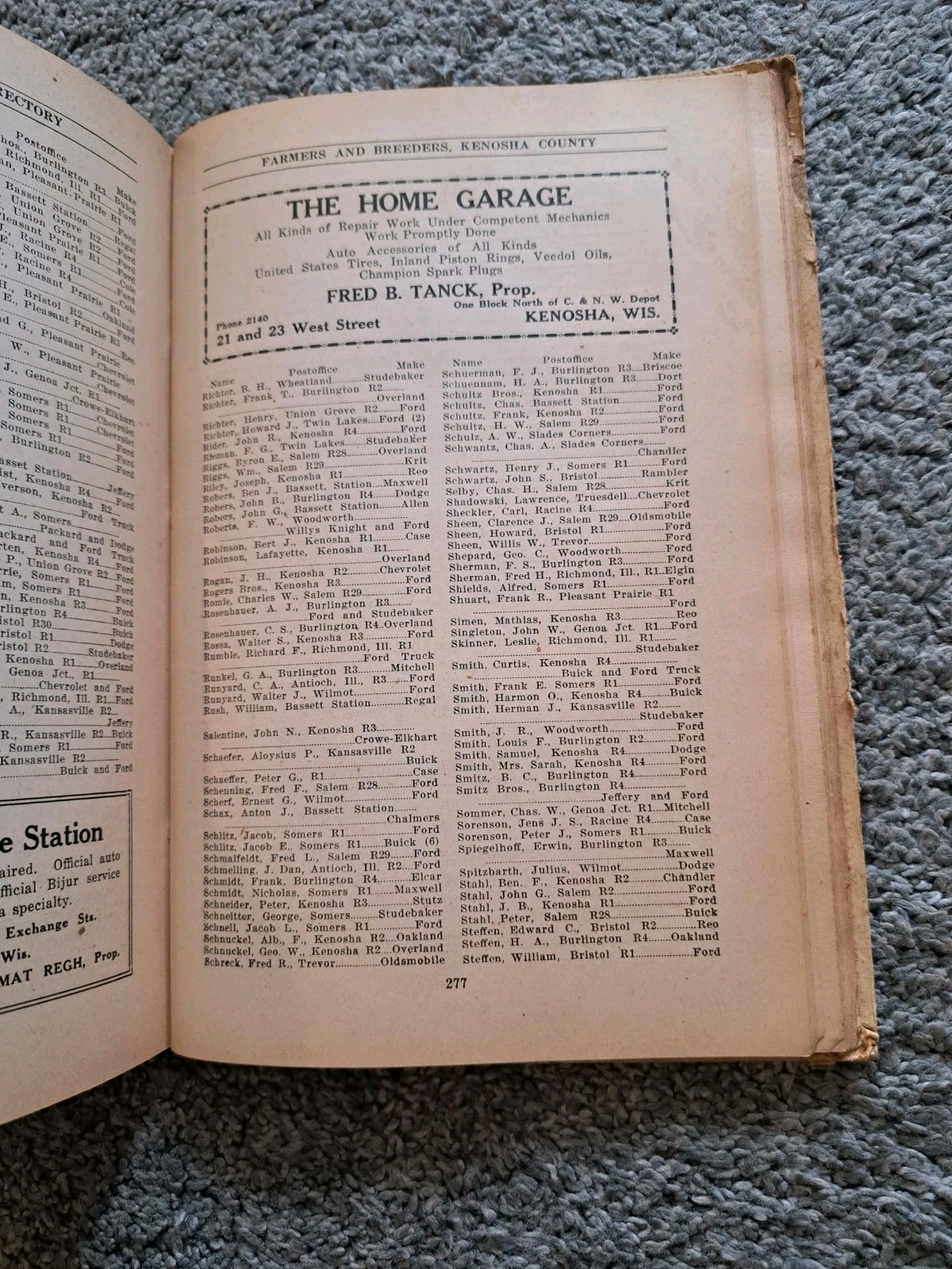 Prairie Farmer’s Directory Farmers Breeders Kenosha Racine County Wisconsin