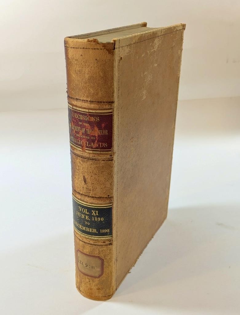 Decisions of the Department of the Interior Vol. 11 1890 Antique Law Book