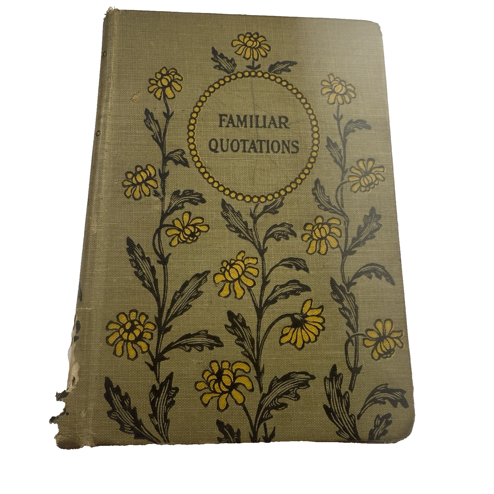 Familiar Quotations Hurst & Co Antique Book Decorative Floral Cover c.1890s